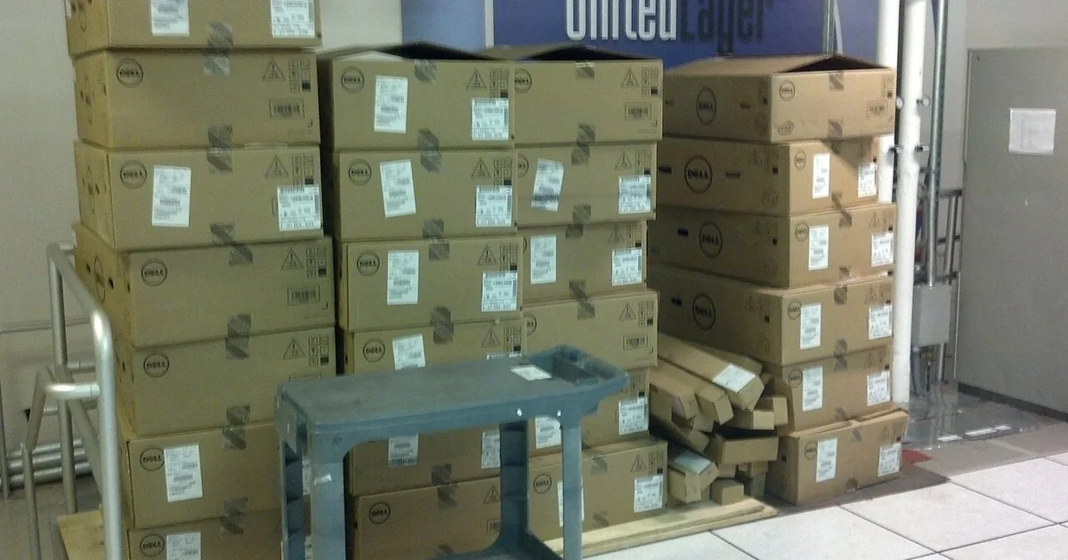 Wikimedia servers for the ULSFO caching data center being racked on June 6th, 2013 in San Francisco.